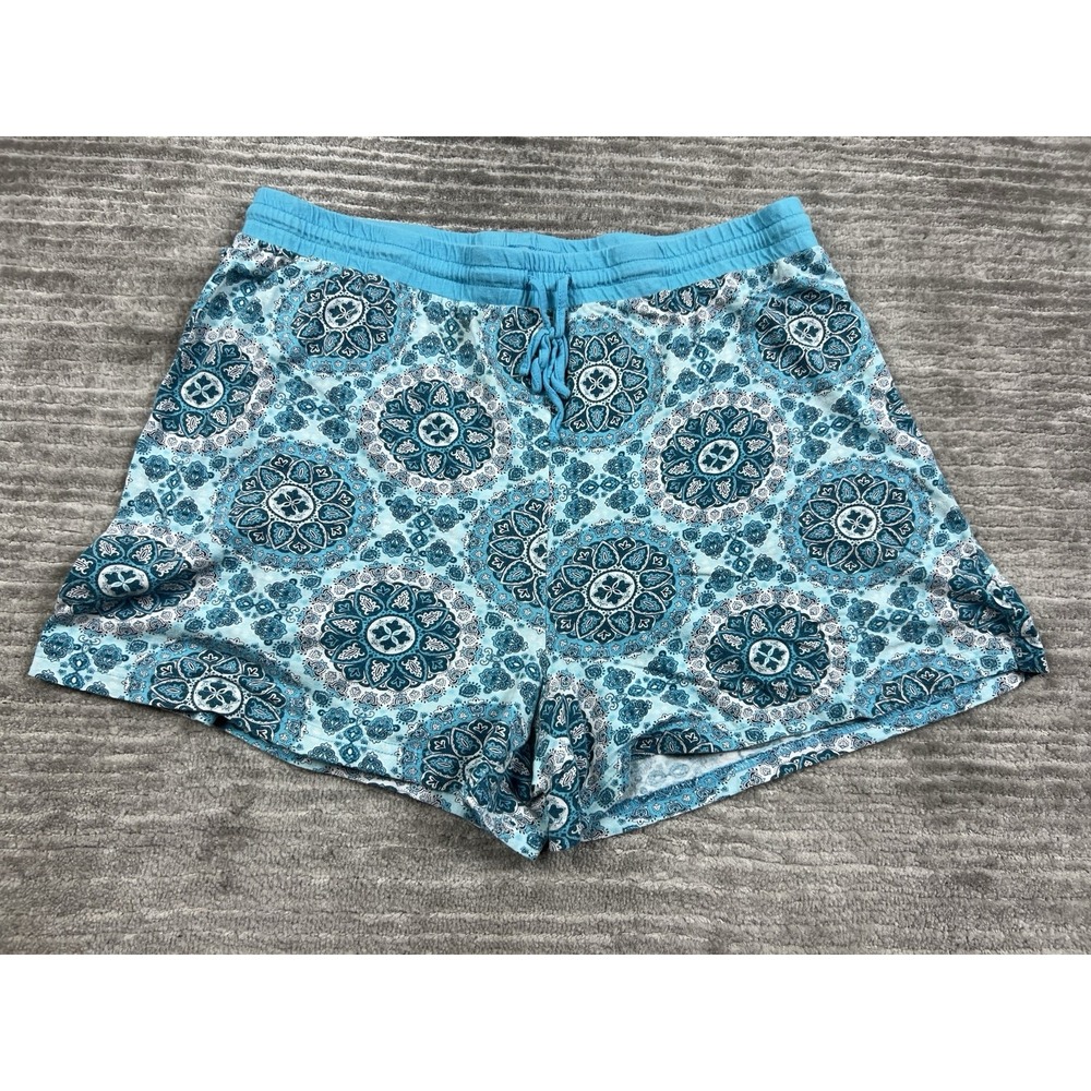 Ink + Ivy Shorts‎ Womens Lage Blue Pajama Pull On Sleep Cotton Blend